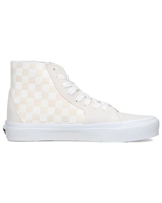 Vans White Crystal Sidestripe Sk8-Hi Tapered Shoe Checkerboard' for men