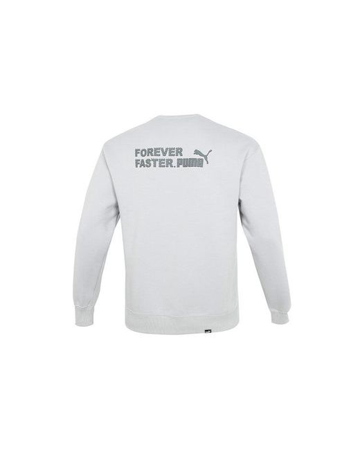 PUMA White Small Logo Relaxed Crew Logo Sweater for men