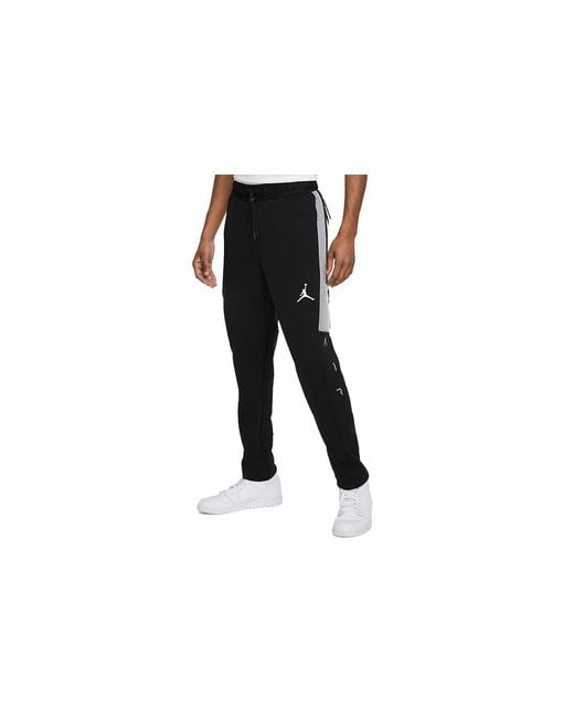 Nike Black Air Logo Printed Knitted Color Block Casual Sports Pants for men