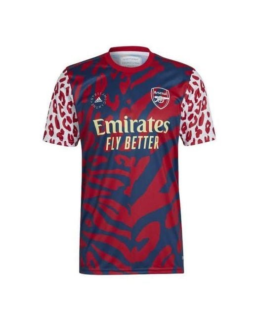 Adidas Red X Stella Mccartney Crossover Arsenal Fc Pre-Match Jersey Soccer/Football Jersey for men