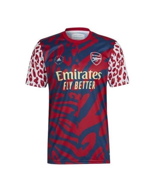 Adidas Red X Stella Mccartney Crossover Arsenal Fc Pre-Match Jersey Soccer/Football Jersey for men