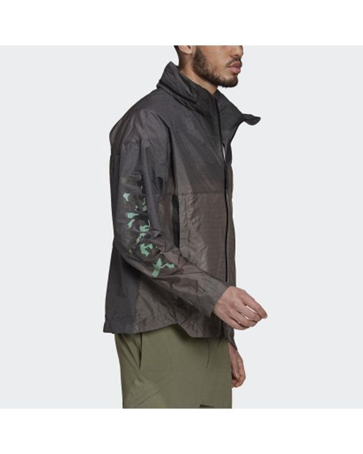 Adidas Gray Windproof Waterproof Casual Sports Hooded Jacket for men