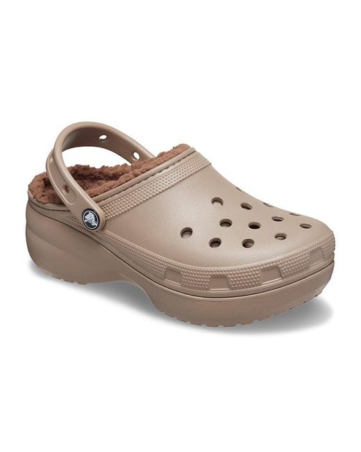 CROCSTM Brown (Wmns) Classic Platform Lined Clogs 'Mushroom'