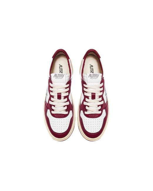 Autry White (Wmns) Medalist Low Top Bicolor Burgundy'