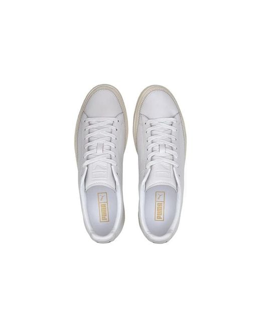 PUMA White Basket Trim Prm Retro Low Tops Casual Skateboarding Shoes for men