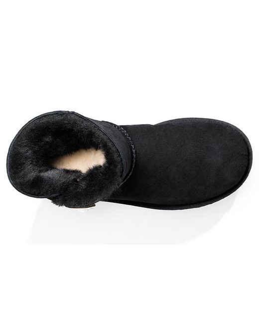 Ugg Black (Wmns) Mini Bailey Button Bling Fleece Lined