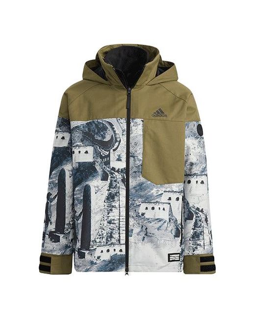 Adidas Green Zipper Stand Collar Hooded 3 for men