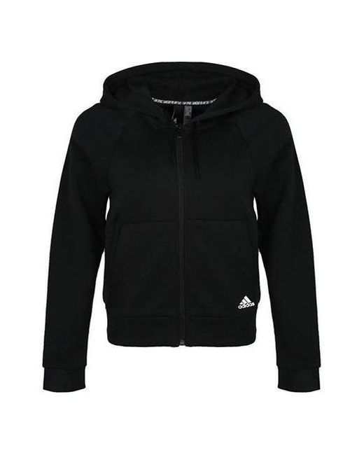 Adidas W Mh Sports Stylish Hooded Cardigan Black