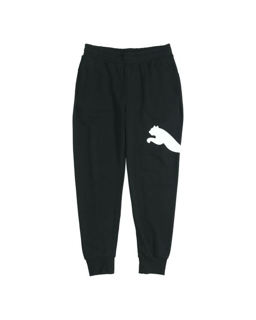 PUMA Black Big Logo Graphic Pants for men