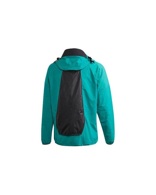 Adidas Blue Originals Half Zipper Hooded Track Jacket for men