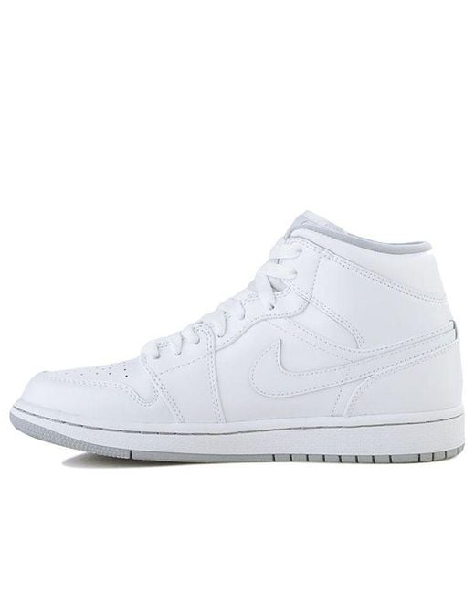Nike White 1 Mid Wolf' for men