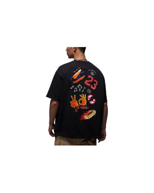 Nike Black Fire Jumpman Logo T-Shirt for men