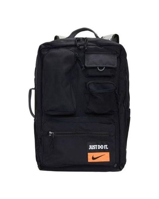 Nike Black Utility Elite Bkpk-Fa22 Gfx Athleisure Casual Sports Student Schoolbag Backpack