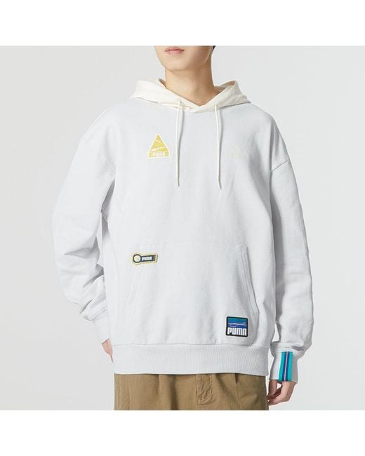PUMA White Team Badge Team Badge Hoodie for men