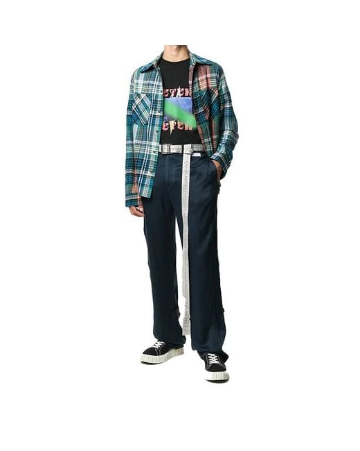 Off-White c/o Virgil Abloh Blue Off- Fw20 Arrows Printing Long-Sleeved Shirt for men