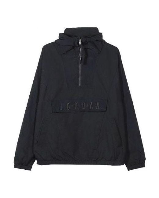 Nike Black Sport Dna Half Zipper Woven Pullover Hooded Jacket for men