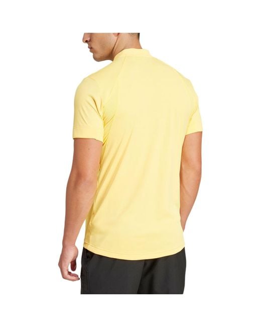 Adidas White Tennis Heat.Rdy Pro Freelift Henley Polo Shirt Asia Sizing for men