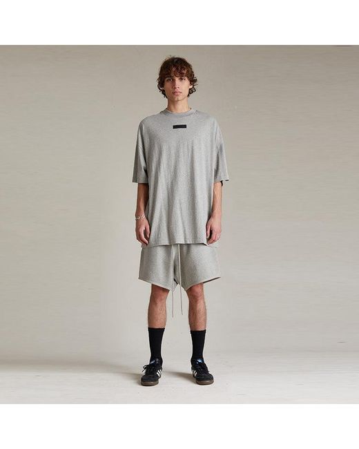 Fear Of God Gray Ss24 Crewneck T-Shirt 'Dark Heather Oatmeal' for men