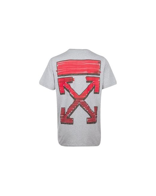 Off-White c/o Virgil Abloh Gray Ss21 Arrow Short Sleeve Round Neck Version for men
