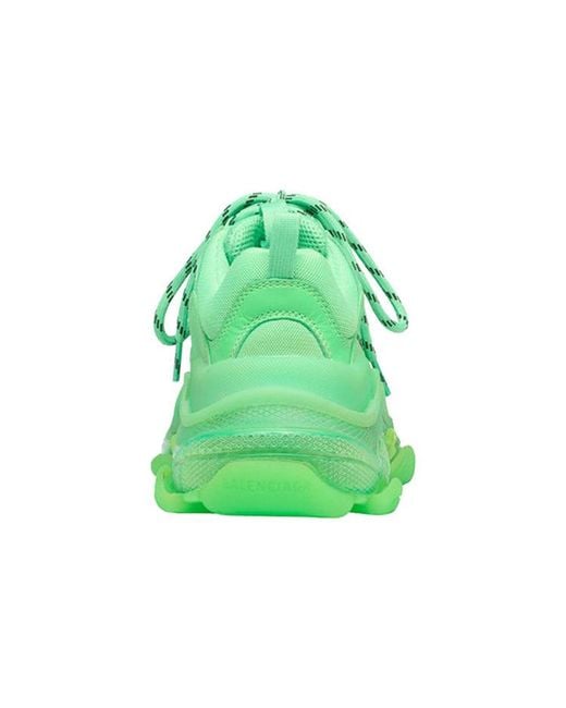 Balenciaga Green Triple S Clear Sole Sneaker