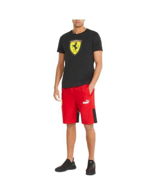 PUMA Black Scuderia Ferrari Race Color Shield T-Shirt for men