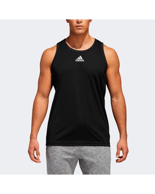 Adidas Black Logo Printing Solid Color Basketball Jersey/Vest for men