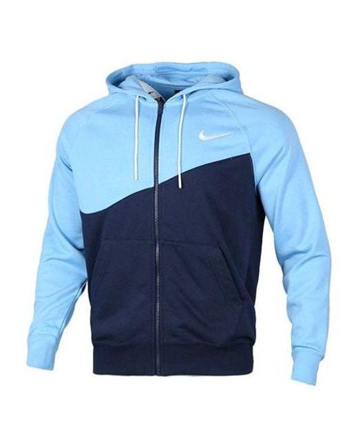 Nike Blue As Sportswear Swoosh Hoodie Fz Ft for men