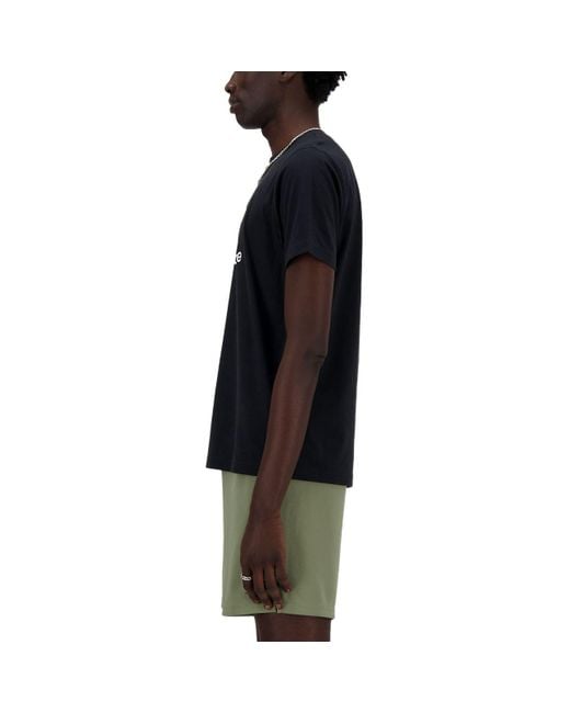 New Balance Black Essentials Stacked Logo Tee for men