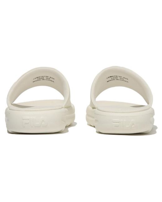 Fila White Drifter V2 Large Logo Slides for men
