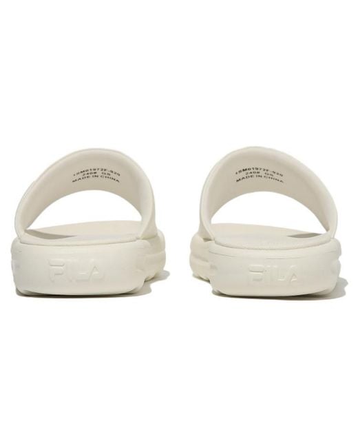 Fila White Drifter V2 Large Logo Slides for men