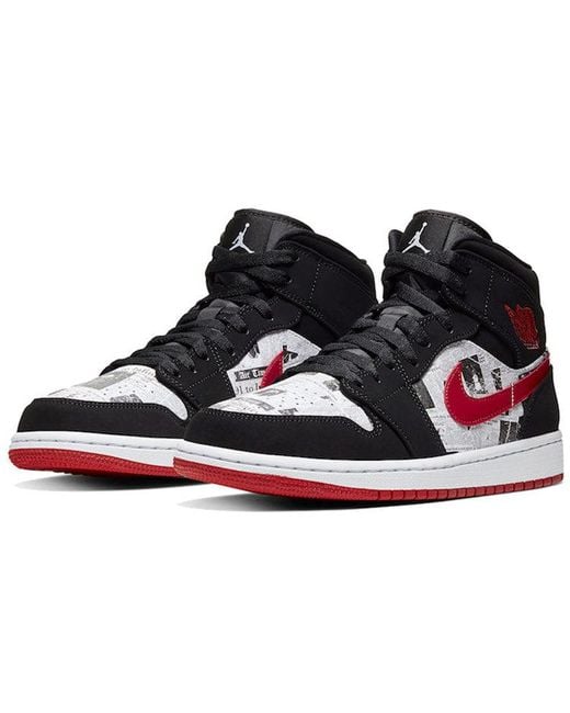 Nike Black 1 Mid Se 'Newspaper Air Times' for men