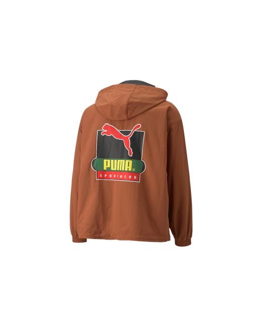 PUMA Orange X Butter Goods Lightweight Pop Over Top Half Zip Hoodie for men