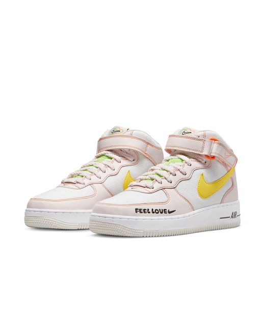 Nike White (Wmns) Air Force 1 '07 Mid 'Feel Love'