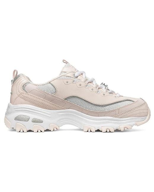 Skechers White (Wmns) D'Lites 1.0 Running Shoes