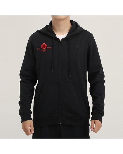 Adidas Black Casual Hooded Sports Jacket for men