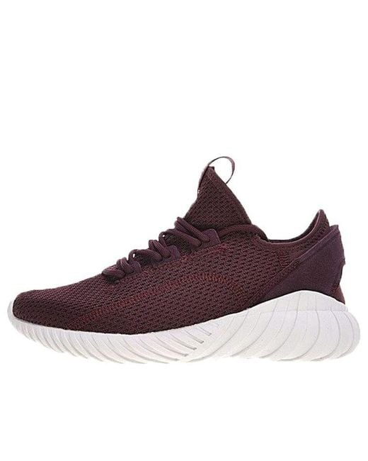 Adidas Brown Tubular Doom Sock Primeknit 'Burgundy' for men
