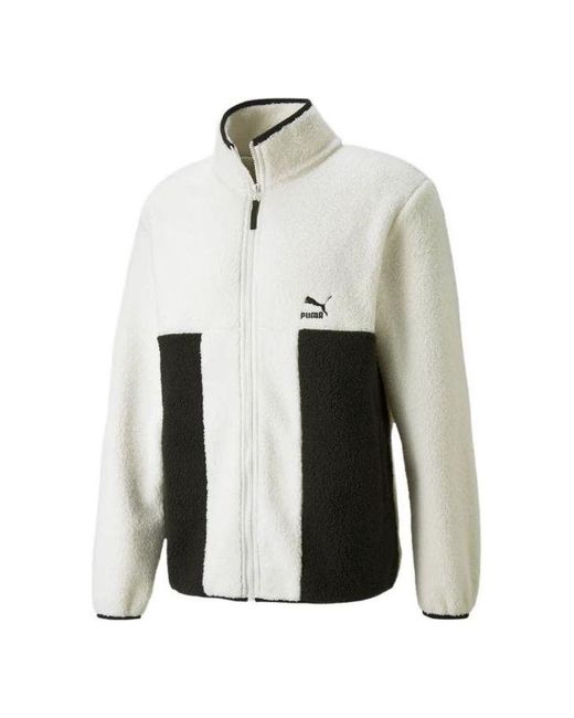PUMA White Logo Clsx Sherpa Jacket for men