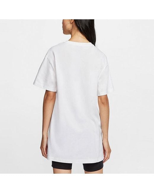Nike White (Wmns) Sportswear Essential Logo Embroidery Knitted Short Sleeve Dress
