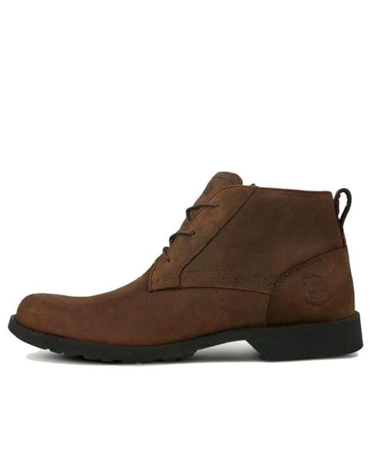 Timberland Brown Fitchburg Waterproof Chukka Boots 'Dark Nubuck' for men