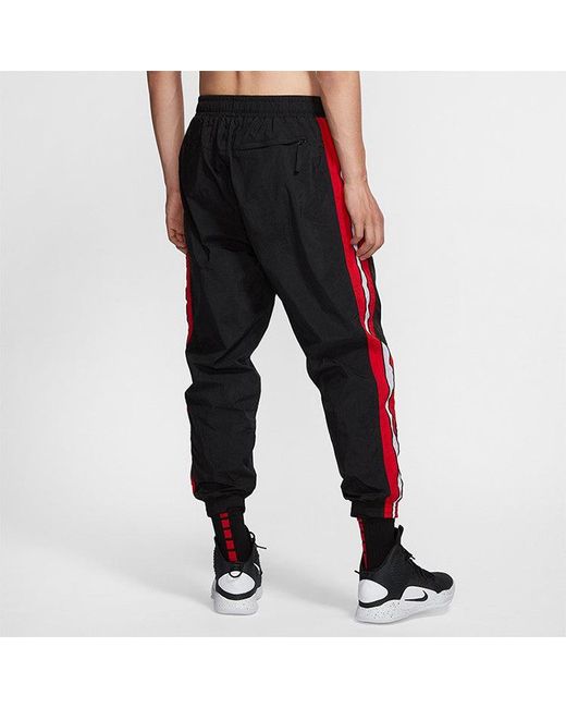 Nike Black Contrasting Colors Side Stripe Basketball Sports Pants/Trousers/Joggers for men