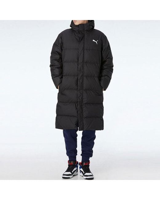 PUMA Black Long Oversized Down Jacket for men