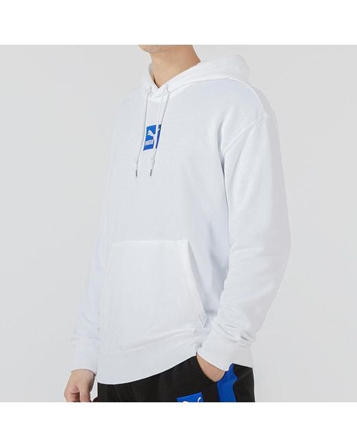 PUMA White Emb Logo Hoodie for men