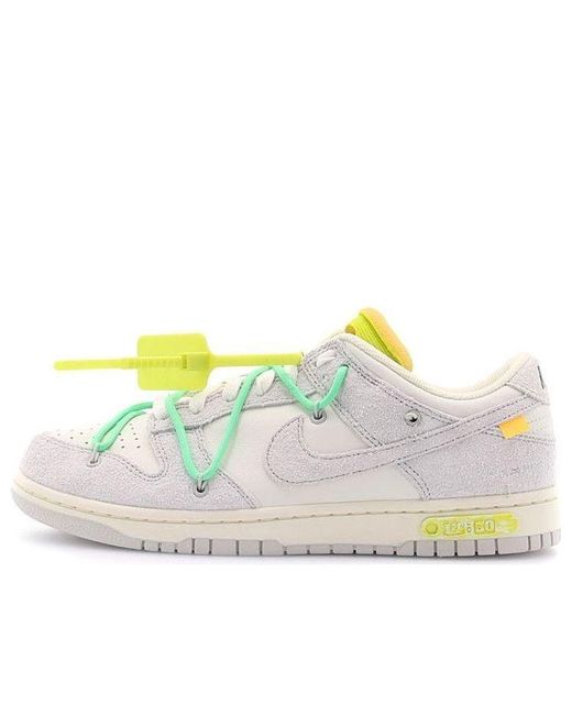 Nike Gray X Off- Dunk Low 'Lot 14 Of 50' for men