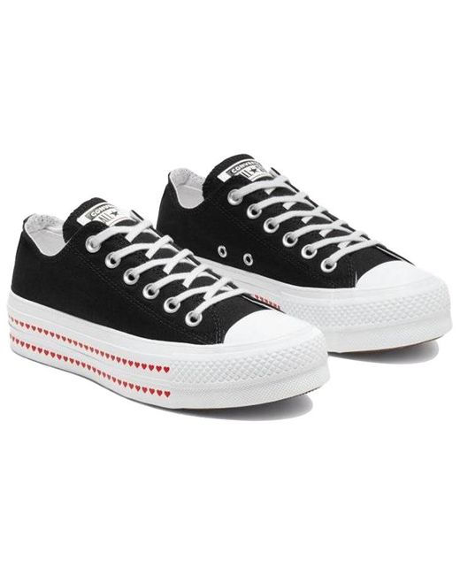 Converse Black (Wmns) Chuck Taylor All Star Lift Low 'Love Fearlessly'