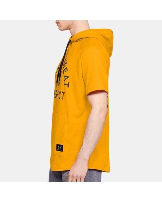 Under Armour Yellow Rock Sports Hooded Short Sleeve for men