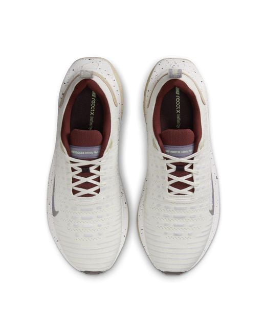 Nike White Reactx Infinity Run Flyknit 4 'Sail Tan' for men