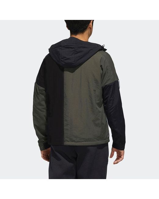 Adidas Blue O2 Wb Cb Fleece Lined Logo Casual Sports Hooded Jacket for men