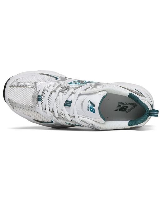 New Balance White 530 Metallic' for men