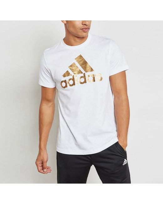 Adidas White Printing Sports Short Sleeve for men