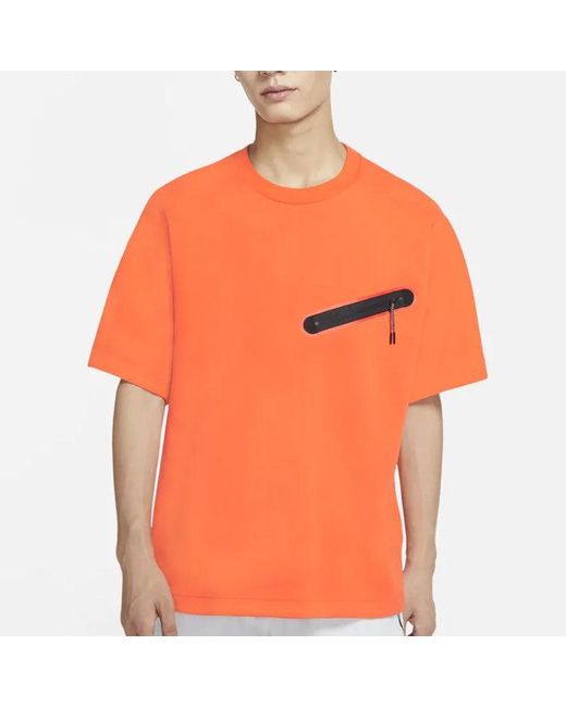 Nike Orange Sportswear Nsw Tech Fleece Short Sleeve for men
